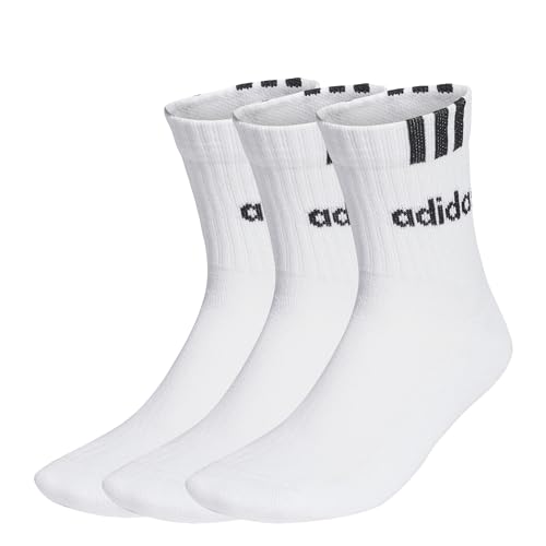 adidas, Set Di 3 Paia Di Calzini Lineari 3-Stripes, Socken, Weiß Schwarz, S, Unisex-Adult