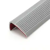 5 Meter Rutschfeste Treppenkante, Selbstklebender Vinyl-Kantenstreifen, Flexible PVC-Gummistufen-Kantenleiste (5m x 25 mm, grau)