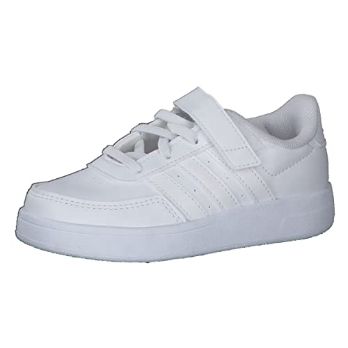 adidas Breaknet Lifestyle Court Elastic Lace and Top Strap Shoes Sneaker, FTWR White/FTWR White/Grey one, 34 EU