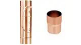Sanitärshop Baustoffe & Sanitär Set: Regenrohrklappe OHNE Sieb Kupfer inkl. Steckmuffe zum mühelosen Verbinden der Klappe bei abgeschnittenen Rohren (100mm mit Griffmulde)