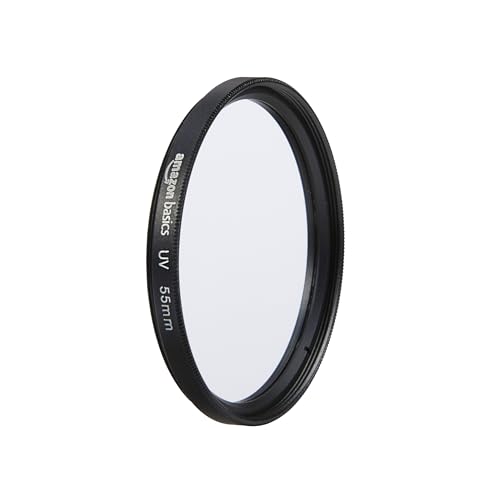 Amazon Basics 55 mm Runder UV-Schutzfilter für klarere Bilder, Schützt vor Staub, Schmutz und Kratzern