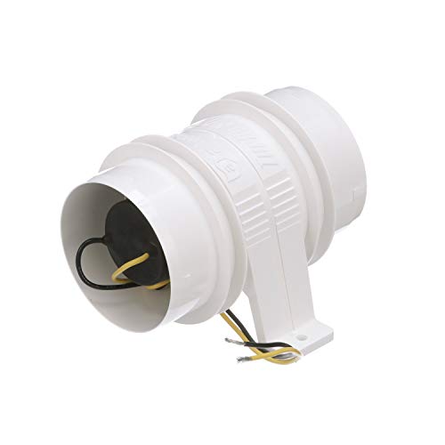 attwood 1733-4 Turbo 3000 Series Motorraumlüfter/Abluftventilator, Entlüfter, für Lüftungsschlauch mit 76mm /3 Zoll Innendurchmesser, wasserbeständig, 12 Volt