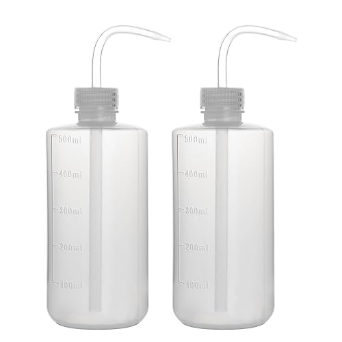 stonylab 2er Pack 500 ml Waschen Flasche Kunststoff, Squeeze Flasche Spritzflasche, LDPE Material mit schmalem Mund, Squeeze Wash Bottle für Laborreinigung Pflanzenbewässerung, 17 oz