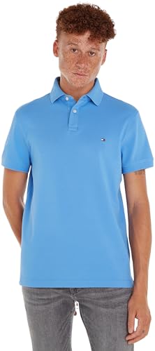 Tommy Hilfiger Herren Poloshirt Kurzarm 1985 Regular Fit, Blau (Blue Spell), L