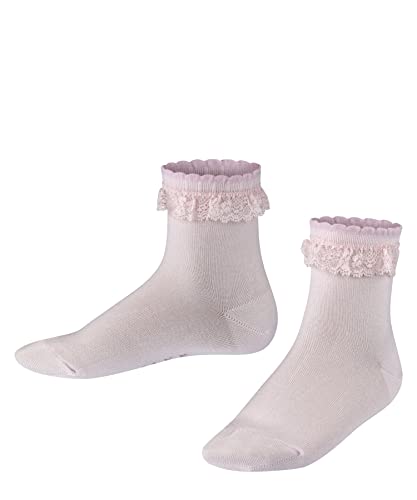 FALKE Unisex Kinder Socken Romantic Lace K SO Baumwolle einfarbig 1 Paar, Rosa (Powder Rose 8902), 35-38