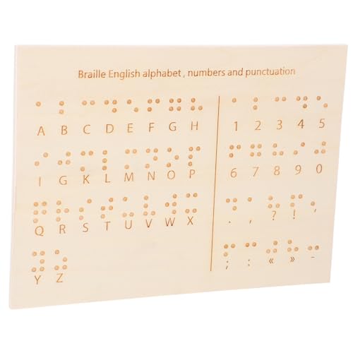 BCOATH Braille Lernausrüstung Braille Bücher Blinde Unverzichtbares Holz Braille Brett Blinden Lernzubehör Blinden Bücher Holz Brieftafel Mit Braille Schrift