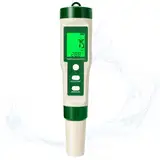 5-In-1 PH Messgerät, Digital Wasserqualität Tester, Messung pH, TDS, EC, Temperatur, Präzision ±0.1, Wasser pH Messgerät für Pool, Trinkwasser, Aquarium, Hydroponik, Gartenarbeit, Schwimmbäder, Gleisa