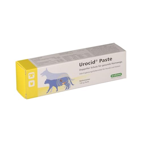 cp-pharma Urocid Paste | 100 g | Diät-Ergänzungsfuttermittel für Hunde und Katzen | Bei Blasenbeschwerden, Struvitsteinen mit Methionin & Cranberry