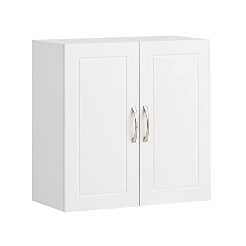 SoBuy® FRG231-W Hängeschrank mit zwei Türen Wandschrank Badschrank Küchenschrank Medizinschrank Badmöbel Weiß BHT ca: 60x60x30cm