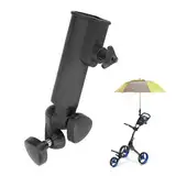 Qinsky Regenschirmhalter Golf,Golf Push Trolley Schirmhalter Verstellbare Regenschirmhalter Golftrolley Schwarz Golfschirm Halterung für Golfwagen Fahrrad Strandstuhl