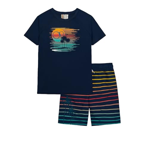 Ocean Pacific Jungen Rashguard und Trunks Badeanzug Set, Ss Navy, 5