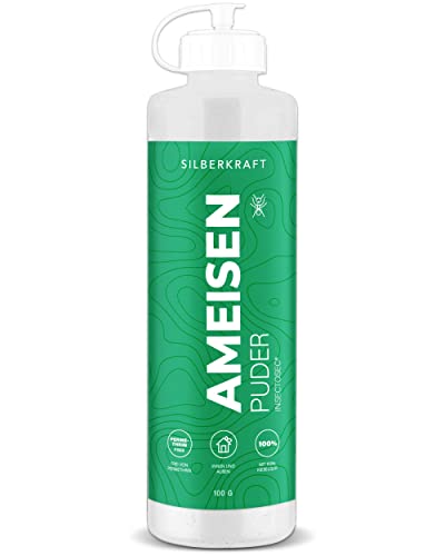 Silberkraft Ameisenpuder gegen Ameisen und Insekten 500 ml, zu 100% aus Kieselgur- Ameisenpulver - geruchloses Ameisenmittel für Haus & Garten, Sofort- und Langzeitwirkung