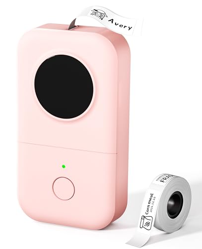 Phomemo D30 Bluetooth Etikettendrucker Selbstklebend - Mini Etikettiergerät Beschriftungsgerät,Thermo Labeldrucker für Zuhause,Schule,Küche Büro,Tragbarer Ettikettiergeraet für iOS & Android - Rosa