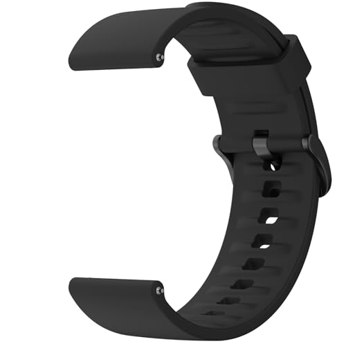 Mugust 22mm Uhrenarmbänder für Damen Herren, 22mm Silikonarmband Schnellverschluss Uhrenarmband, Weiches Silikon Sport Ersatzarmband (Schwarz)