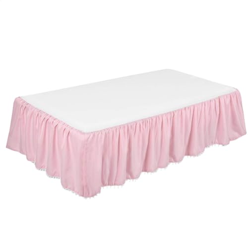 Rüschenkrippenrock | Krippenrock mit POM POMS - 28 "x 52" Rüschenkrippenrock, Krippenstaub -Rüsche mit Pom -Pomen für Standardbetten und die meisten Kleinkindbetten