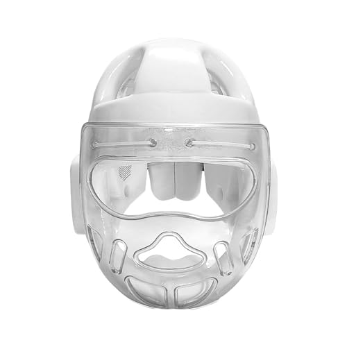 kowaku Breathable Boxing Head Guard für Kinder und Erwachsene, MMA Kickboxen Kopf Gesicht Schutz Boxen Helm Nase Schutz für Muay Thai Taekwondo, Transparent-M