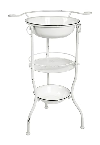 HAKU Möbel Waschtisch antikweiß, Metall - Maße: B 56 cm x H 85 cm x T 40 cm, Style: Industrial