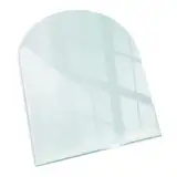 Funkenschutz Kaminofen Glasplatte Kaminplatte Kaminglas Ofenglas gehärtetem Glas 80x70cm Halbrund Premium Hitzeschutz für Kamin Funken- und Kratzfest Design Bodenplatte Elegante Klarglas