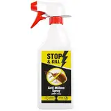 STOP & KILL Anti Milben Spray 500 ml | Abwehr für Bett/Matratzen/Polster/alle Textilien | Sofort- & Langzeitschutz gegen Hausstaubmilben | Ergänzung zur Milbenbezug | Geruchlos & Auf Wasserbasis