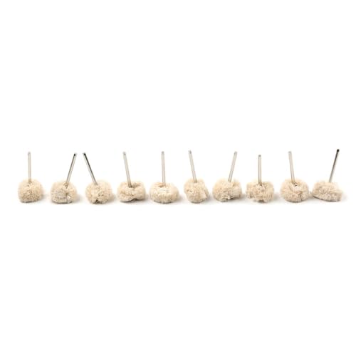 FSFYUK 10 stücke 1 "Baumwolle Baumwolle Polieren Flanell Pad Pinsel Polieren Rad Weiß + Silbe
