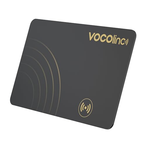 VOCOlinc Wallet Tracker Karte Slim 1.6mm, Smart Air Tag Card Kompatibel mit Apple Wo ist? App (nur iOS, Not for Android), Bluetooth Thin Item Finder for Geldbörse, Koffer, Reisepässe, Taschen