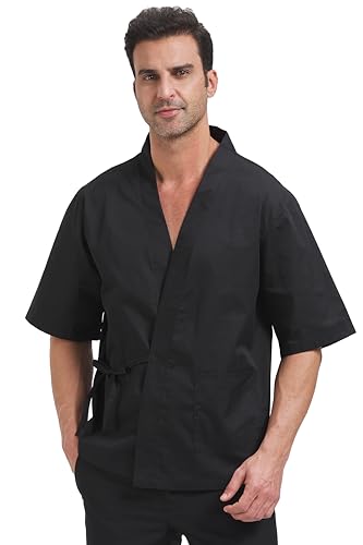 Nanxson Kochjacke japanischen Stil Atmungsaktiv Kurzarm Arbeitsjacke Kochuniform Kochbekleidung für Männer