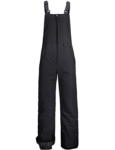 GEMYSE Herren Wasserdichte Winter Skihose mit verstellbaren Trägern Overall Winddichte Schneehose (Schwarz,M)