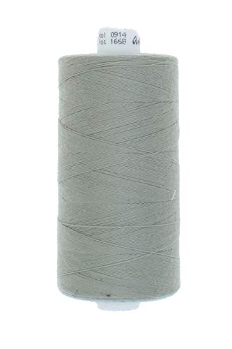 Erlif 1000 Meter Nähgarn Stärke 30-120, Polyester, Hellgrau, Universell für Haushalt- und Industriemaschinen, 40 Farben