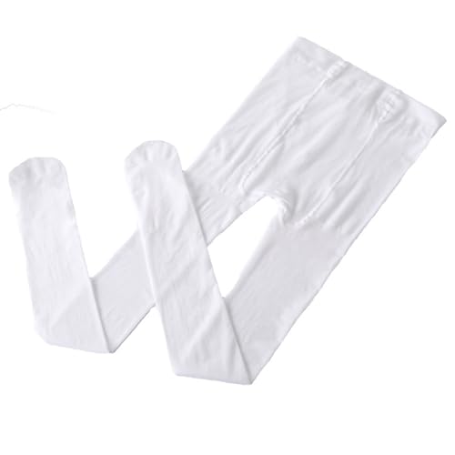 Straps Strumpfhosen Sommerliche, ultradünne Ballett-Bance-Tanzstrumpfhose weißer Seide für Mädchen Nylonstrumpfhose Damen Schwarz Große Größen (White, A)