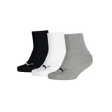 PUMA Unisex Kids Quarter Recycled Cotton Sock, Grey/White/Black, 35/38 (3er Pack)