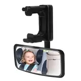 Rücksitzspiegel für Babys, 360° Drehbar Auto Spiegel für Baby, Spiegel Auto Baby Rückbank mit Haken Clip, Spiegel Kindersitz Auto, Rückspiegel für Kindersitz und Babyschale für allerlei Kopfstützen