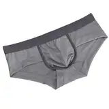 WKAYsIV Boxershorts 60 Grad Waschbar Taille, lustig, schnell trocknend, ultradünn, Sommer-Mesh, vollständig transparente Unterwäsche Mit Eingriff (Grey, L)