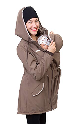 Viva la Mama - Umstandsjacke Tragejacke für Babys Vorn und Hintentragen - PINA - Taupe - L