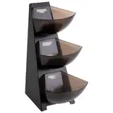 APS 11413 Multi-Rack, Küchenregal, Gestell aus 18/0 Edelstahl, Portionsschütte aus Kunststoff, Portionsspender, Volumen pro Schütte 1 Liter Inhalt, 3-stufig