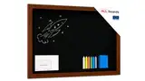 ALLboards Kreidetafel mit lackiertem Holzrahmen 100x80cm, Schwarz, Schreibtafel, Kreide + Zubehör-Set, Kreidetafel zum aufhängen, Tafel gastronomie, Schreibtafel zum Aufhängen, Tafel schwarz