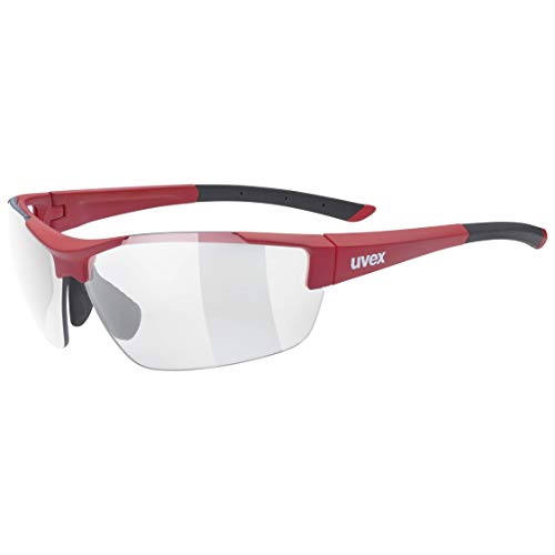 uvex sportstyle 612 VL - Sportbrille für Damen und Herren - selbsttönend - druckfreier Sitz & perfekter Halt - red matt/smoke - one size