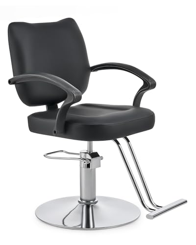 CO-Z Friseurstuhl Klassischer Friseurstuhl mit 360° Drehung und verstellbarer Höhe 15 cm Hydraulikpumpe Kapazität 250 kg für Friseursalons Tattoos