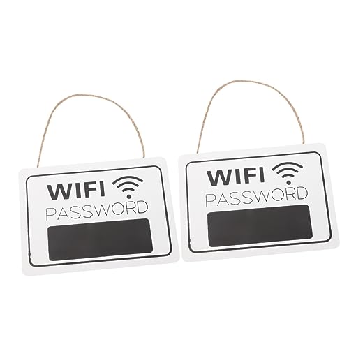 OUNONA 2st Wlan-passwortliste Hängende Dekorative Hängeschilder Wlan-schild Wlan-passwort Für Die Tür Restaurant-wlan-passwortzeichen Wlan-passwort-plakette Anhänger W-lan Hanfseil Weiß