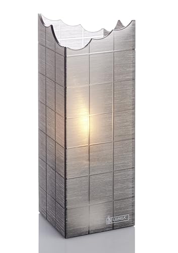 Lumea 1117 Tischlicht Harmonie Copper | Edles Windlicht mit Brushed Finish inkl. Flüssigwachskerze und Stabfeuerzeug | Kerzenhalter aus Acryl | Brenndauer 40 Std. | Indoor & Outdoor Deko, Höhe: 20 cm