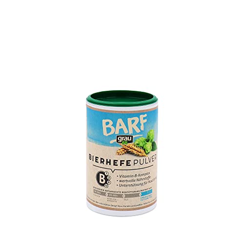 GRAU - das Original - 100 % natürliche Bierhefe, für glänzendes Fell und kräftige Haut, reich an Mineralstoffen und Spurenelementen 1er Pack (1 x 150 g), Ergänzungsfuttermittel für Hunde und Katzen