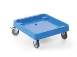 HENDI Trolly für Spülkorb, Transportwagen für Spülmaschinenkorb, Geschirrspülkorb, 4 Lenkrollen, 2 davon gebremst, Polypropylen, 575x545x(H)210mm, blau