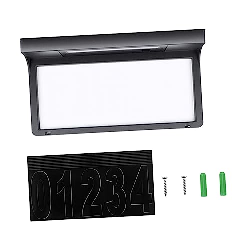 Homoyoyo 1 Set Türlicht Solar Adressnummer Für Hausadressnummern Für Solarbetriebene Hausnummern Beleuchtete Hausnummer Für Außen Solarbetriebenes Adresslicht PC Schwarz