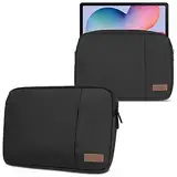 NAmobile Tablet Tasche kompatibel mit Samsung Galaxy Tab S9 S8 S7 Plus/FE 5G 12,4 Zoll Hülle Tasche in Schwarz oder Grau Laptop Schutzhülle Case Cover Etui, Farbe:Schwarz