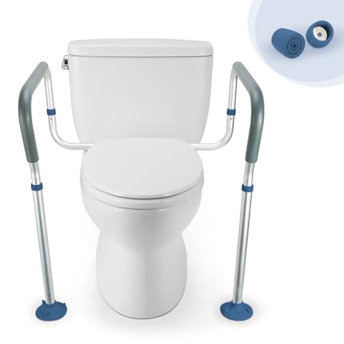 HEAO Toilette Aufstehhilfe WC aufstehhilfe,Toilettensitzerhöhung Sicherheitsrahmen Ohne Bohren,Verstellbare Armlehnen für Toilettensitz WC stützhilfe für senioren und Behinderte