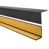 Quest PVC Winkelprofil Kunststoff Selbstklebend Kantenschutz Eckenschutz Eckleiste Winkelleiste, 35x18mm, 100cm, schwarz