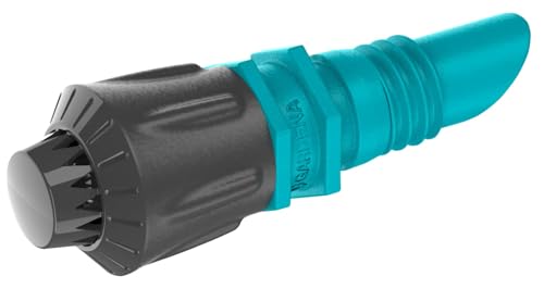 Gardena Micro-Drip-System Sprühdüse 360 Grad: Rundum-360 Grad-Sprühkopf, regulierbare und wassersparende Beregnung, flächendeckend, Sprühreichweite ca. 3 m (13322-20),Modern, Anthrazit, Türkis