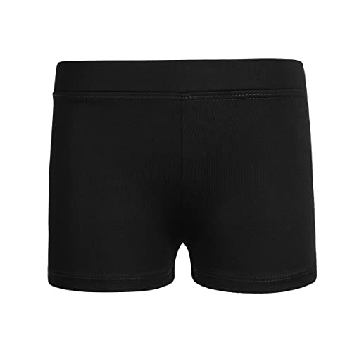 YiZYiF Kinder Mädchen Sport Shorts Kurze Leggings Hose Turnhose Tanz Shorts Ballettshorts Trainingsshose Fitness Workout Pants Tights Schwarz 152