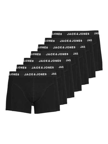 JACK & JONES Men's Black Boxer Shorts 7-Pack - Size L, Everyday Comfort