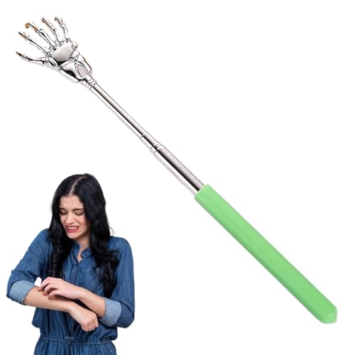 Teleskopierer Kratzer | Edelstahl Teleskope | Tragbarer erweiterbarer Backscratcher mit Gummihandles Handmassagel -Rückschlag für Erwachsene Kinder Älteste