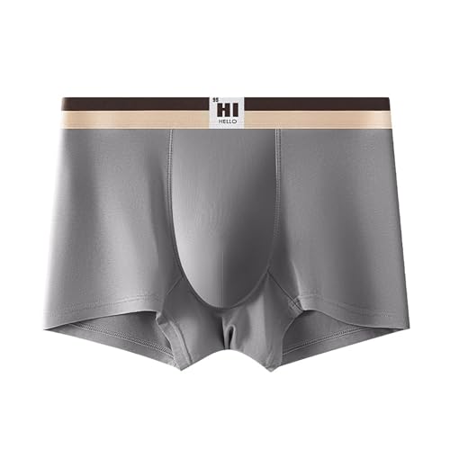 WKAYsIV Unterwäsche Herren Gestreift dehnbar, mit bequemem Bund Retroshorts Herren Set (Grey, XXL)